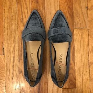 NWOB Sole Society Edie Loafer Flats Blue Velvet